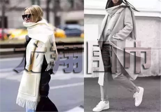 圍巾上身效果圖