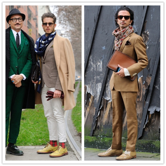 男士圍巾搭配方法：繞頸式