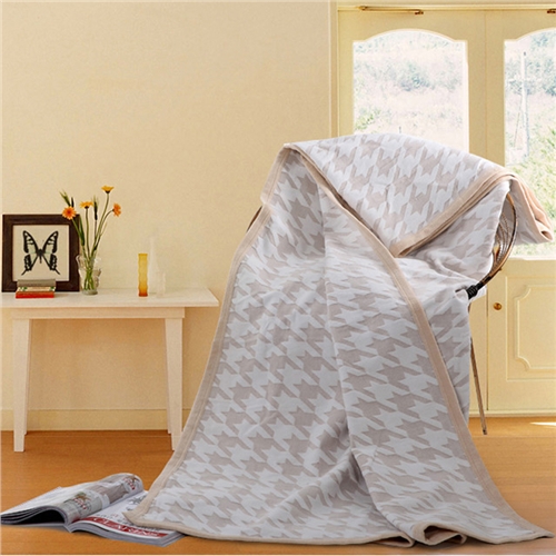 千鳥(niǎo)格提花真絲毯子