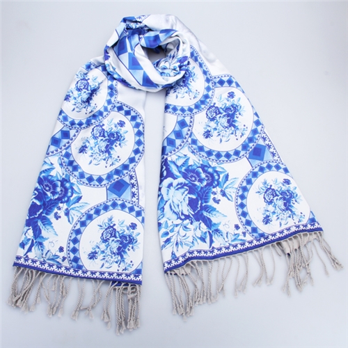 青花瓷復(fù)合披肩