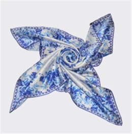 青花瓷印花圍巾