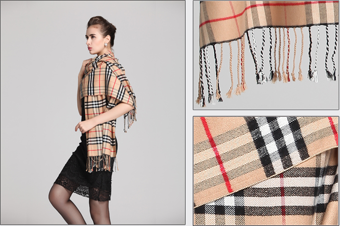 經(jīng)典格子披肩 拉絨披肩 披肩定制