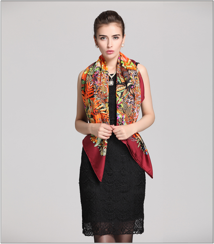 真絲圍巾 印花圍巾