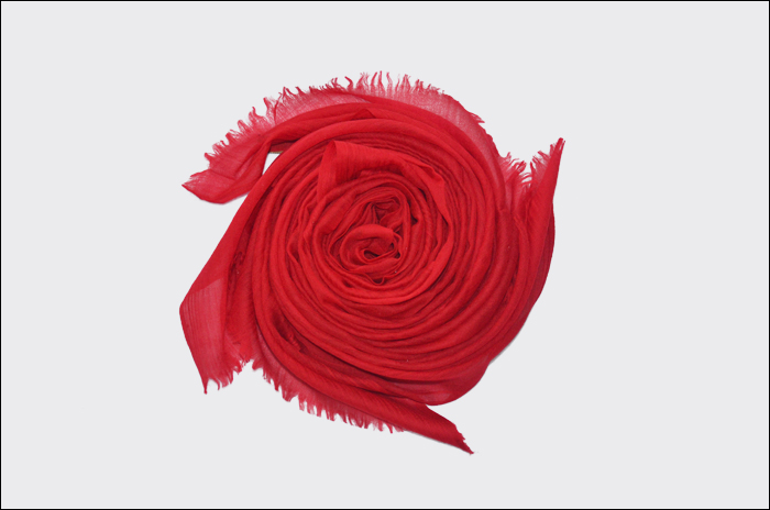 羊毛披肩 純色披肩 紅色披肩