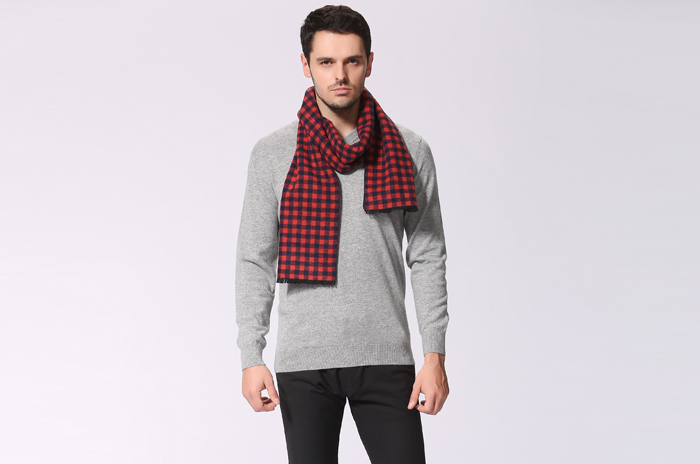 真絲格子圍巾 圍巾OEM定制