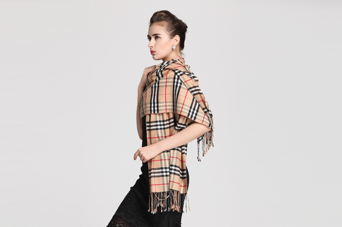 經(jīng)典格子披肩 拉絨披肩 披肩定制