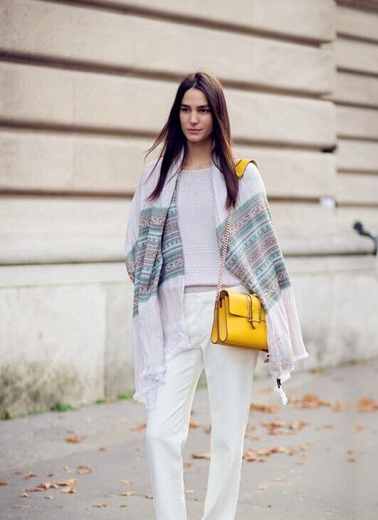 印花圍巾的戴法