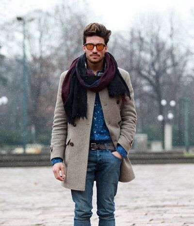 雙面雙色男士圍巾