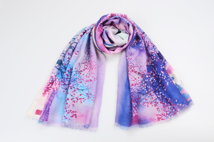 羊毛圍巾 印花圍巾 女士圍巾