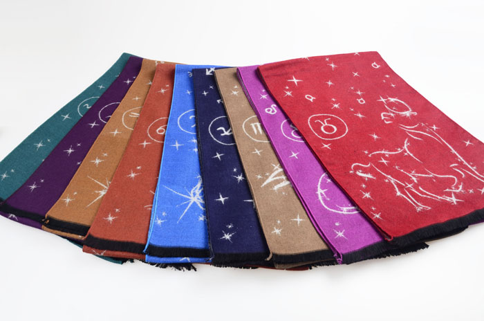 星座圍巾 拉絨圍巾 圍巾批發(fā) 人棉圍巾