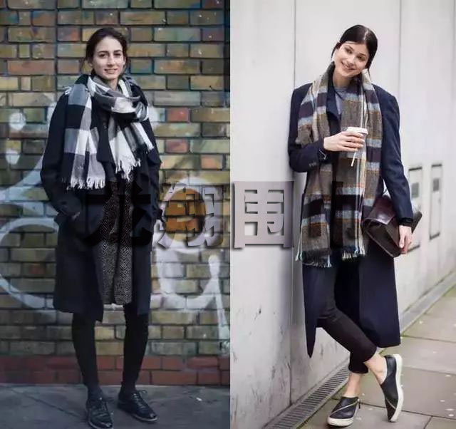 圍巾上身效果圖