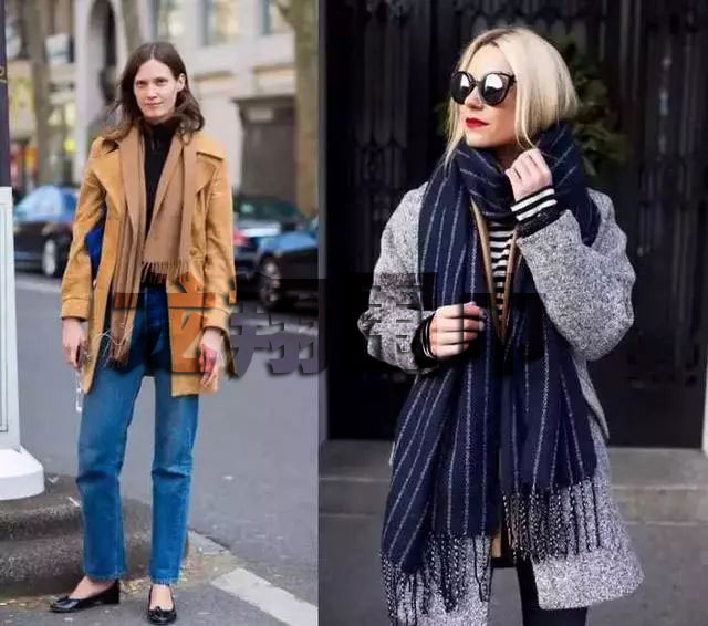 圍巾上身效果圖