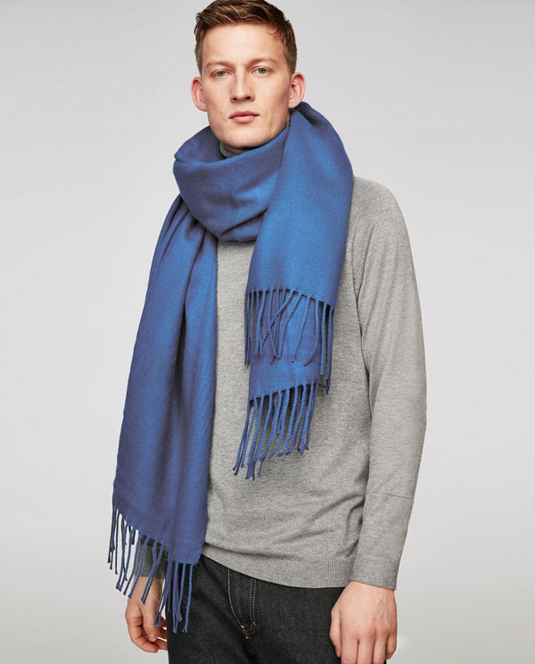 藍(lán)色男士圍巾