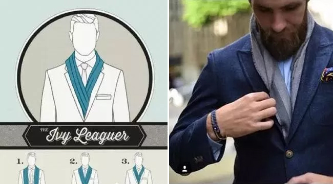 男士圍巾入衣式圍法 男士圍巾入衣式圍法