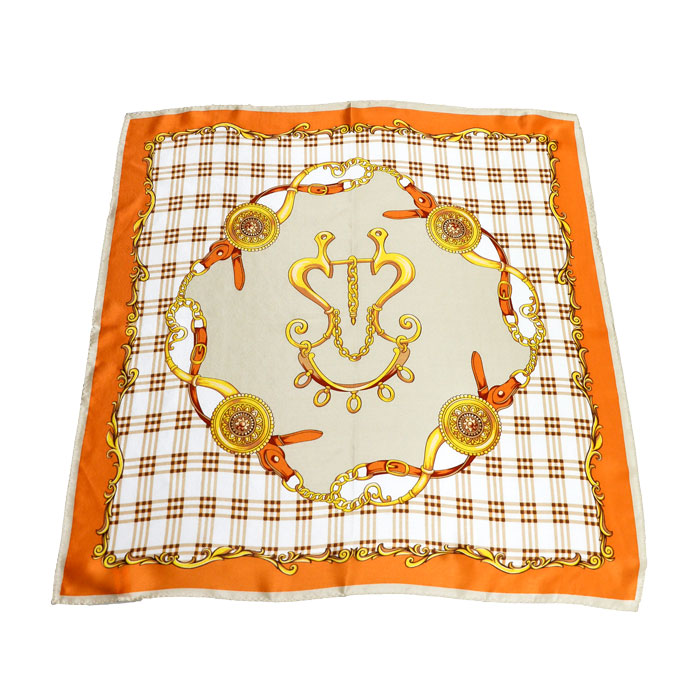 格紋誘橘小方巾細節(jié)圖