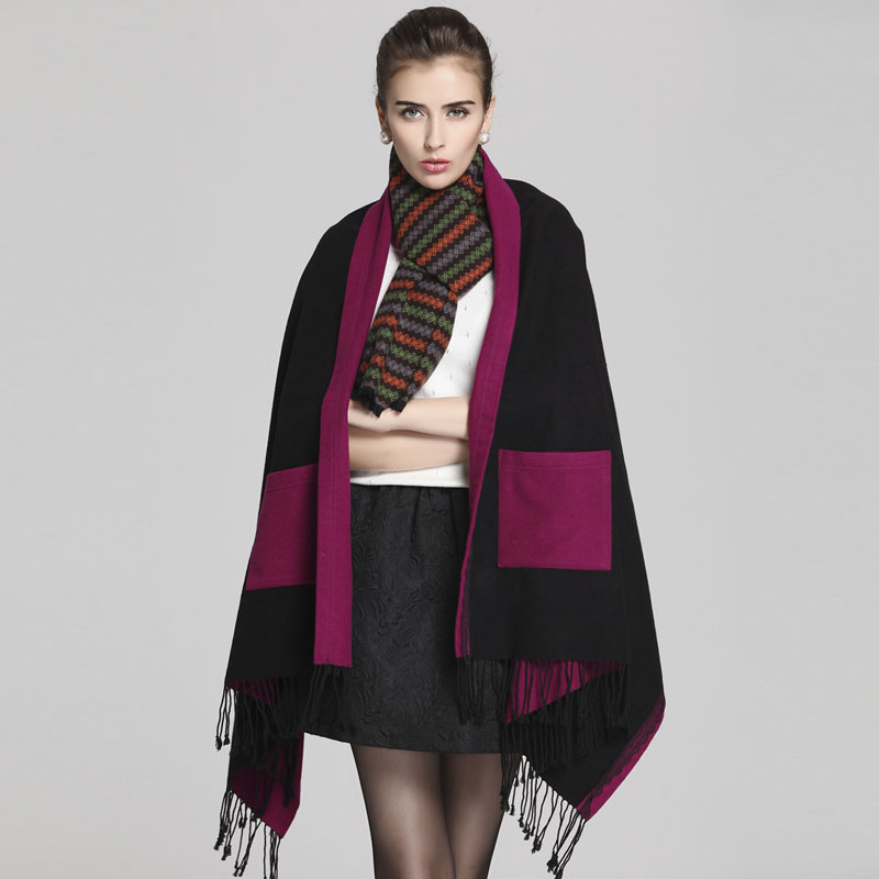 真絲拉絨口袋披肩 真絲拉絨口袋披肩