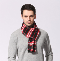 紅色男士格子圍巾 紅色男士格子圍巾